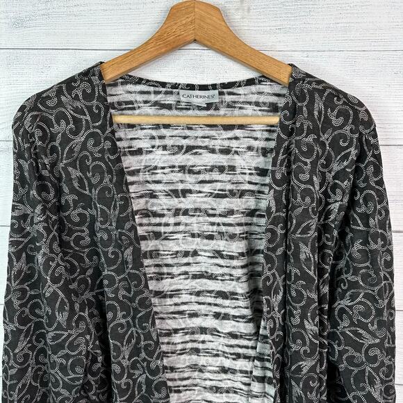 Catherines Womens size 2X 3/4 Sleeve Lightweight Cardigan Topper - Picture 3 of 10